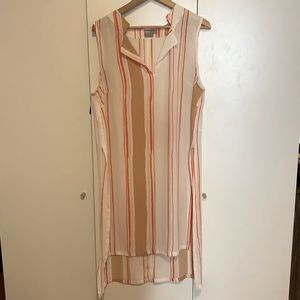 ASOS sleeveless striped orange, white, tan Tunic